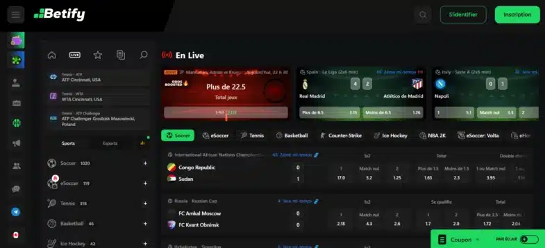 Le bookmaker de Betify