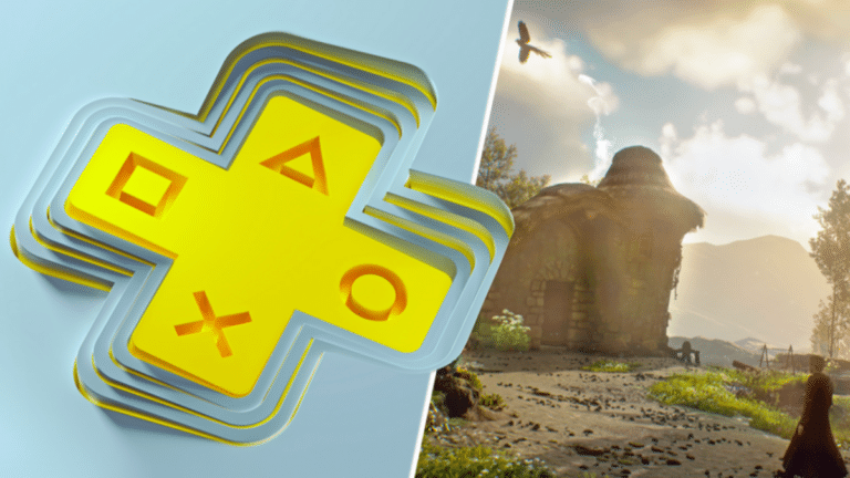 Visuel officiel PlayStation Plus presentant les quatre jeux gratuits de mars 2026