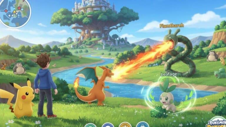 Carapuce utilisant Pistolet a O pour arroser des cultures dans Pokemon Pokopia sur Nintendo Switch