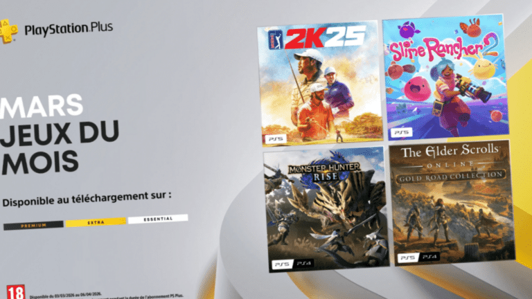 Visuel promotionnel PlayStation Plus Extra avec Warhammer 40K Space Marine 2 et Persona 5 Royal pour mars 2026