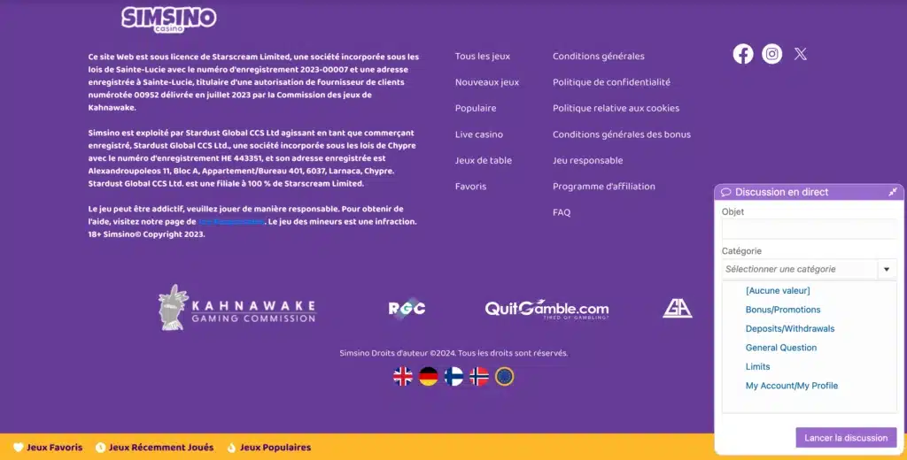 service client simsino