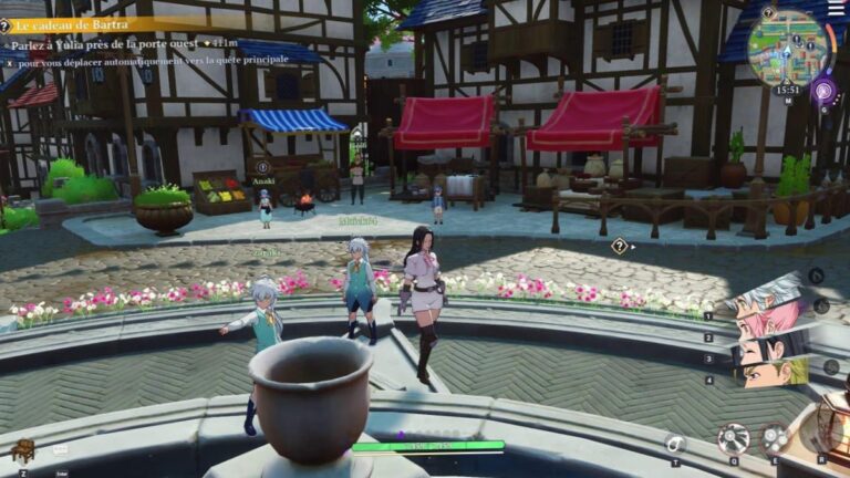 Capture d'ecran de Seven Deadly Sins Origin montrant le combat en monde ouvert sur mobile