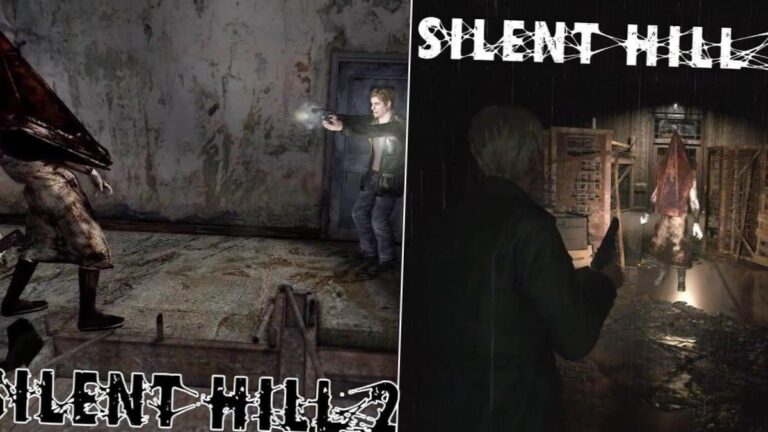 Capture d'ecran de Silent Hill 2 Remake montrant James Sunderland dans les rues brumeuses de la ville