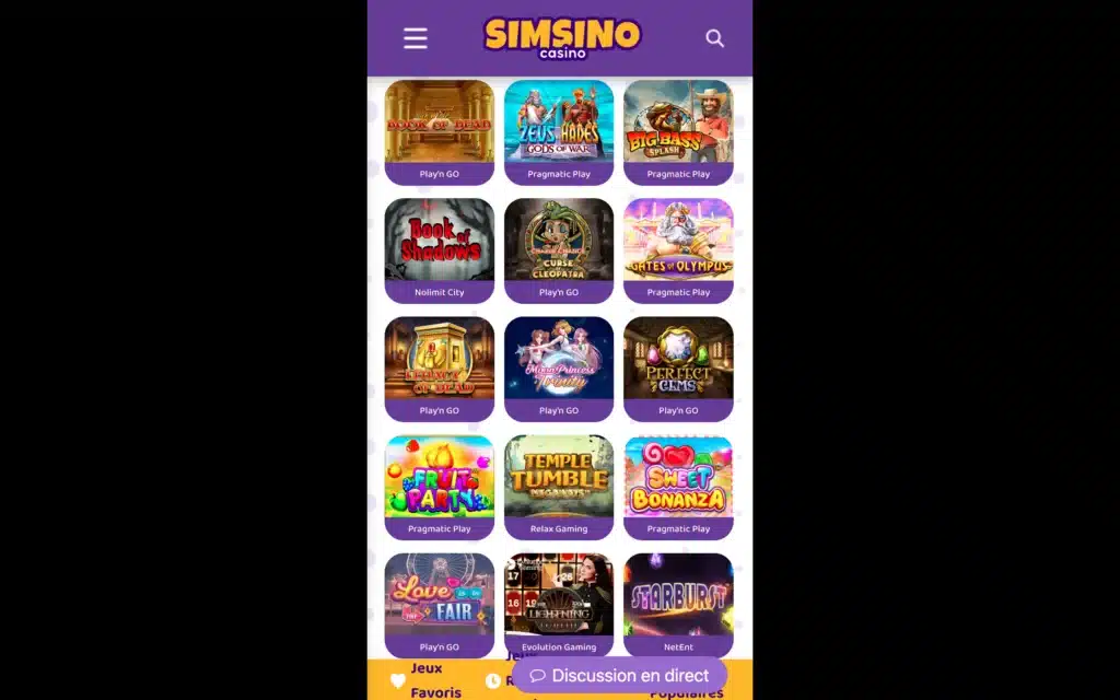 simsino sur mobile