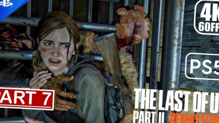 Visuel promotionnel de The Last of Us Part II Remastered sur PlayStation 5 avec logo PS Plus