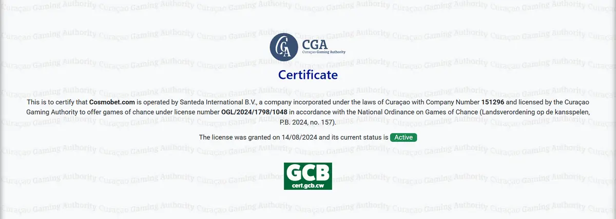 licence cosmobet