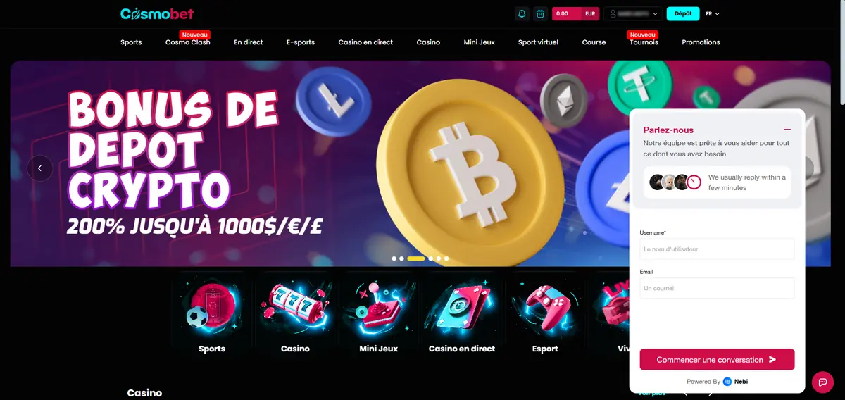 service client de cosmobet