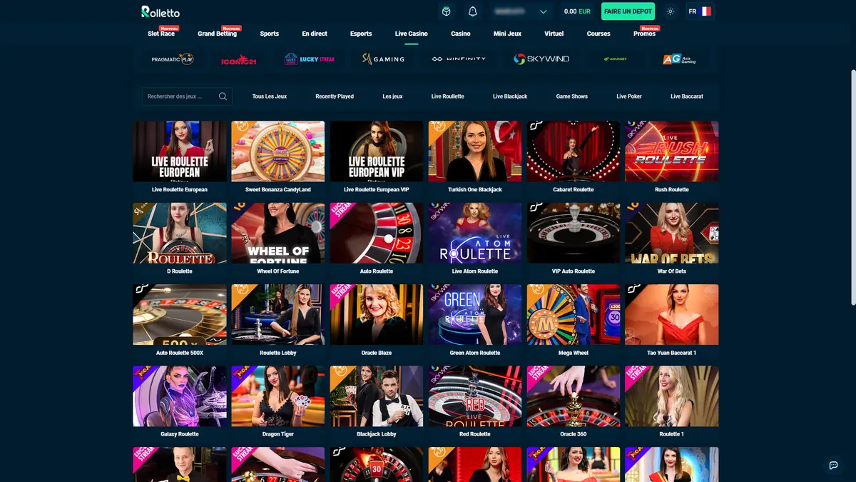 live casino sur rolletto