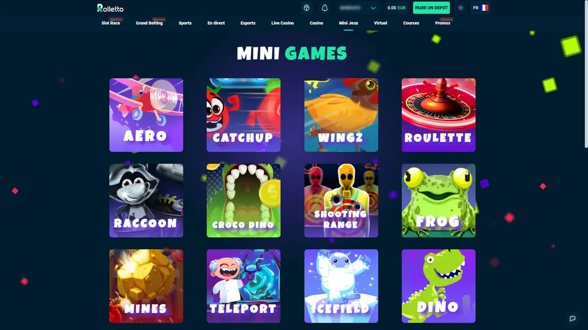mini-jeux sur rolletto