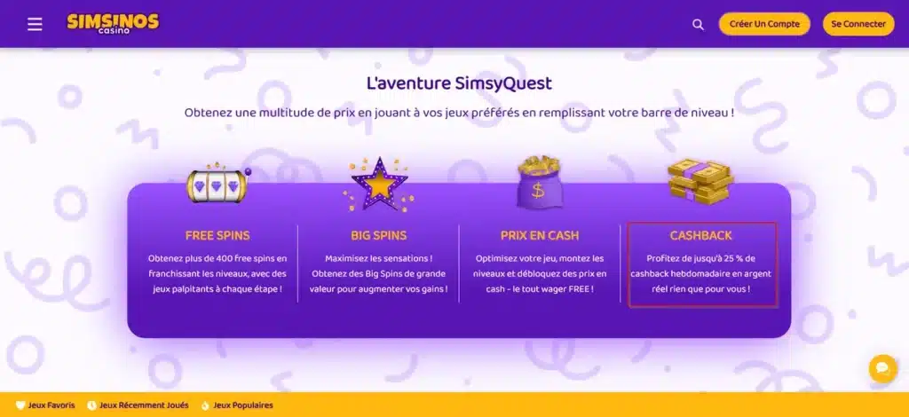 Cashback de SimsyQuest