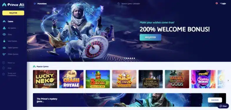 prince ali casino page d'accueil