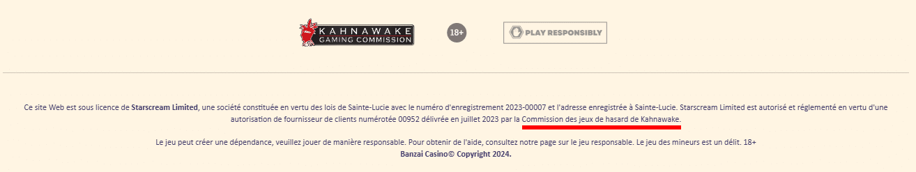 Banzai Casino : notre avis complet 17 Licence Banzai