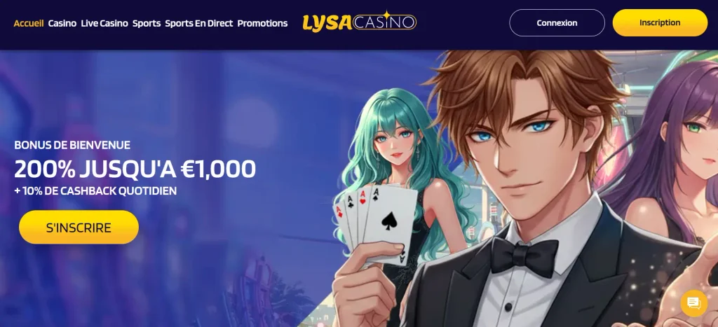 Page d'accueil Lysa Casino