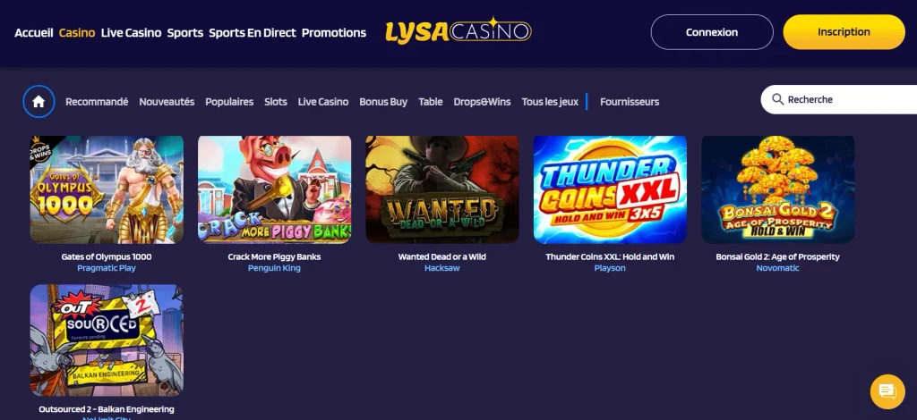 Machines à sous gratuites et populaires Lysa Casino slots
