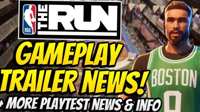 Visuel promotionnel de NBA THE RUN montrant un match de streetball en 3v3 sur terrain exterieur