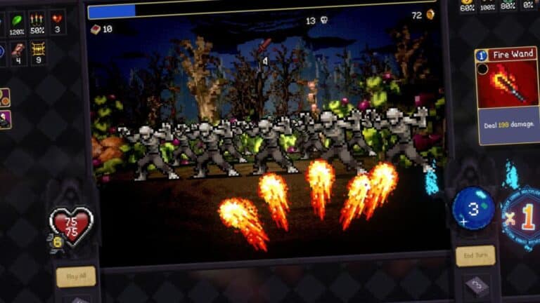 Capture d'ecran de Vampire Crawlers montrant le gameplay dungeon crawler en premiere personne avec effets visuels