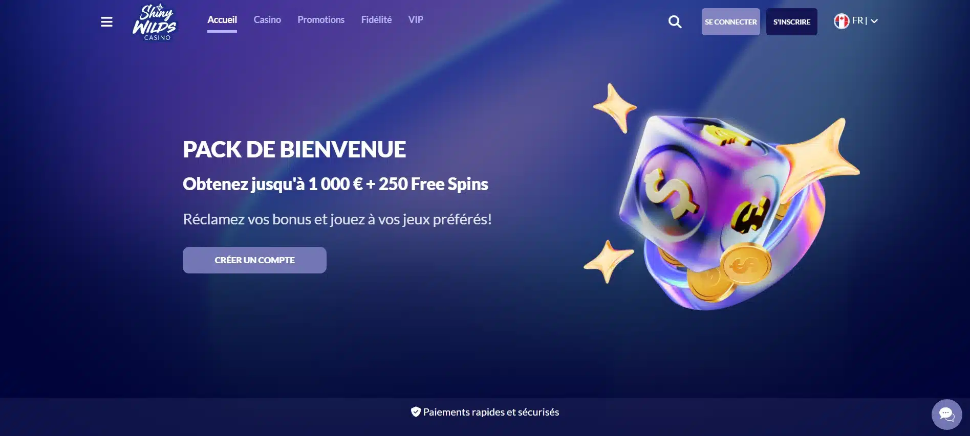 Page d'accueil de Shiny Wilds casino Page d'accueil de Shiny Wilds casino