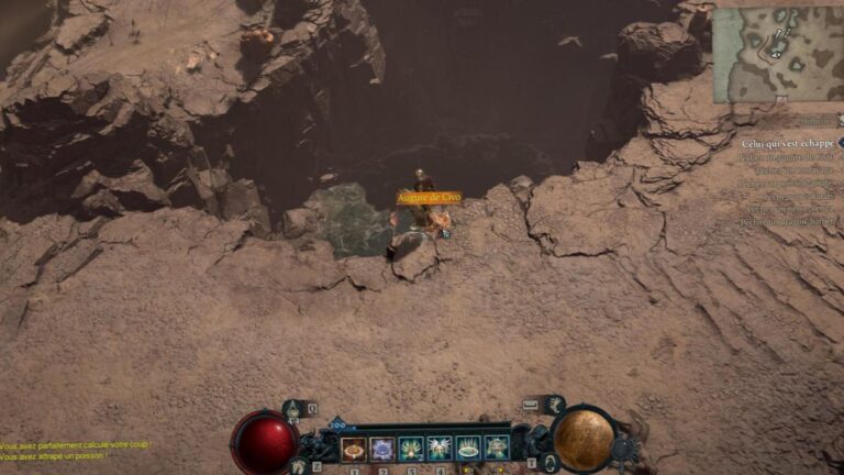 Capture d'ecran de l'Abreuvoir d'Orobas dans les Pics Brises de Diablo 4 avec source chaude