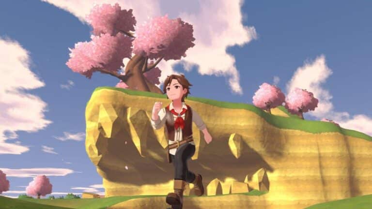 Visuel promotionnel de Harvest Moon Echoes of Teradea montrant la ferme et les personnages du jeu
