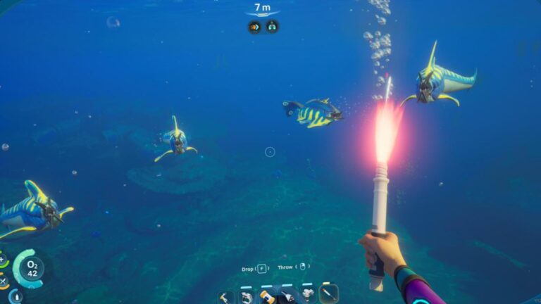 Interface de Subnautica 2 montrant la jauge de temperature rouge et l'adaptation Heat Tolerance debloquee