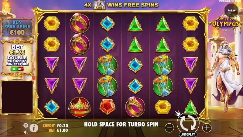 interface jeu gates of olympus