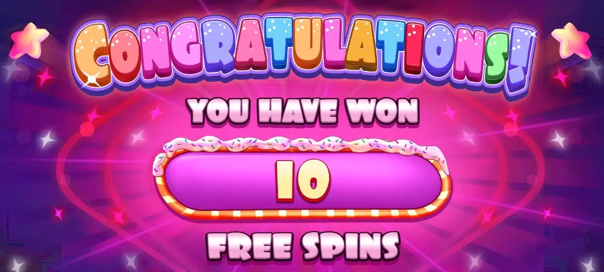les 10 free spins du bonus de sugar rush de pragmatic play