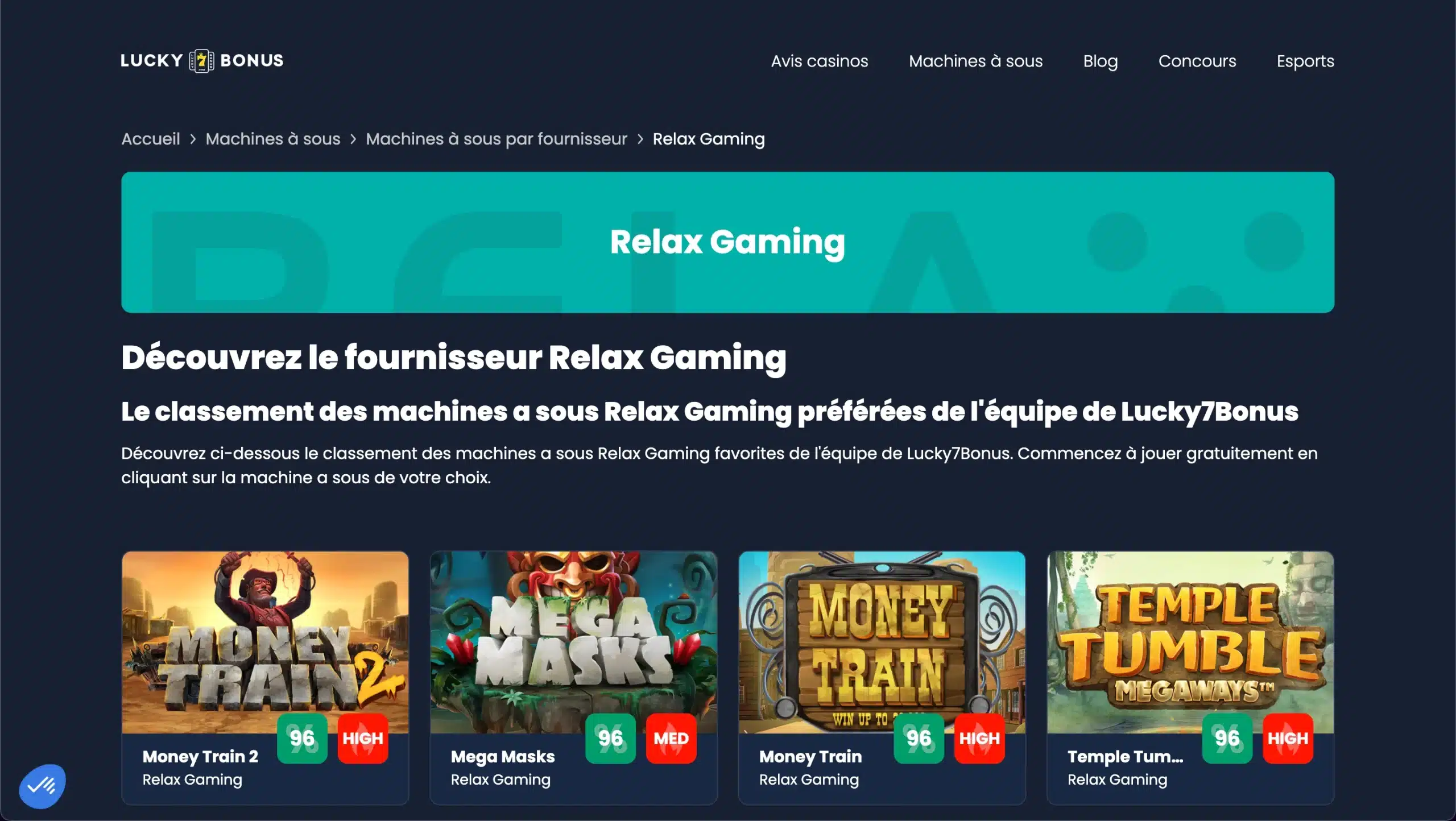 relax gaming Le Joueur
