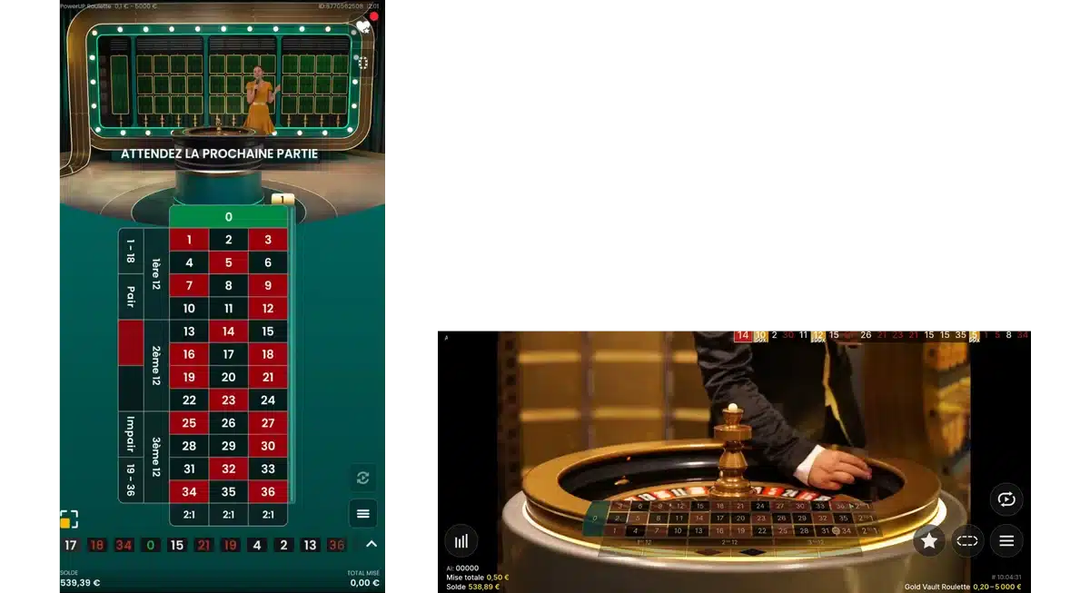 roulette sur mobile