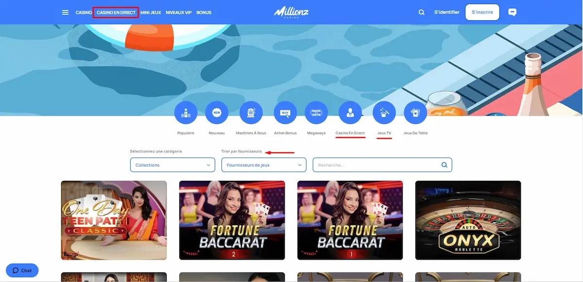 Millionz casino live