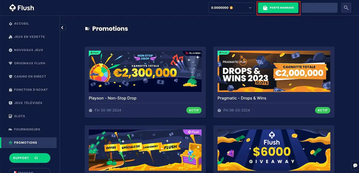 Flush dépôt casino dépôt minimum 5 euros