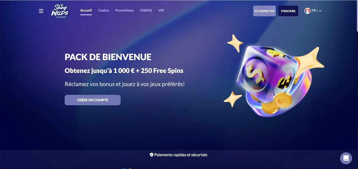 Shiny Wilds dépôt dès 10 euros casino en ligne