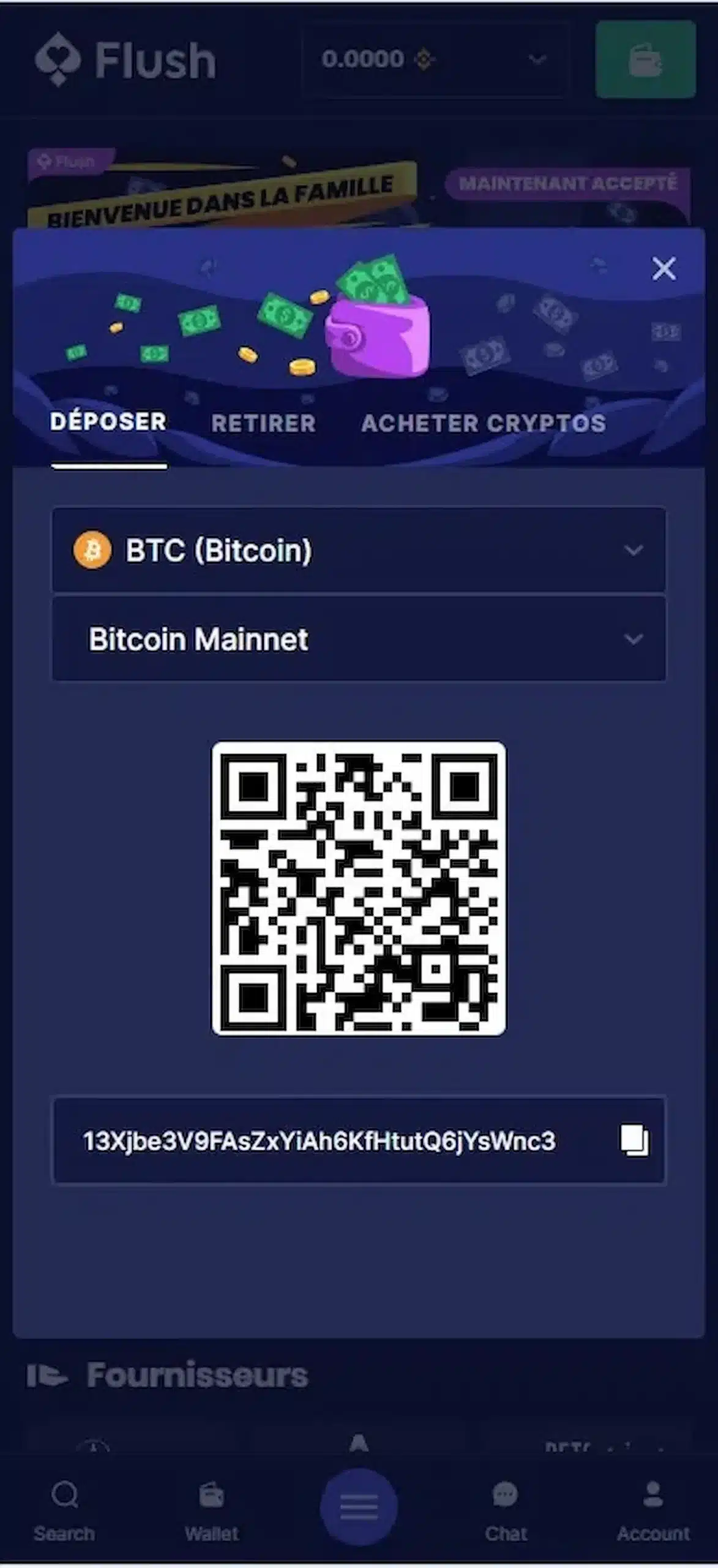 Crypto dépôt
