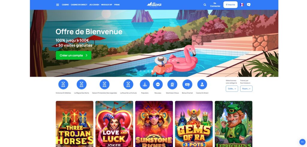Millionz casino meilleurs jackpots progressifs