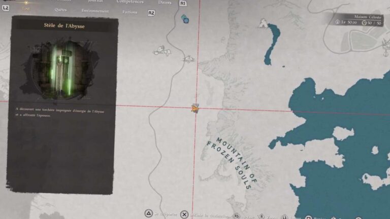 Carte interactive des steles de l'Abysse dans la zone de Mauvaise fortune de Crimson Desert