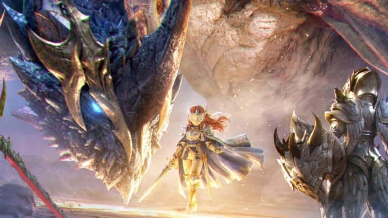 Capture d'ecran de Monster Fantasy montrant un personnage chassant un monstre dans un environnement colore