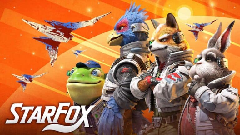 Capture d'ecran du remake Star Fox 64 sur Nintendo Switch 2 en 4K montrant Fox McCloud en combat spatial