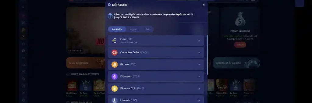 Deposer sur Celsius casino