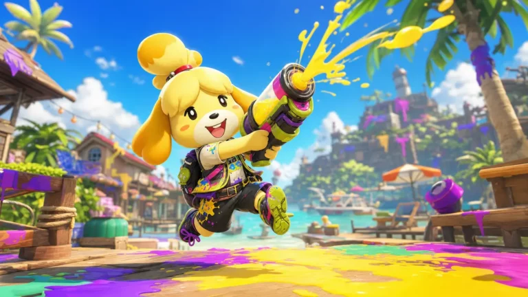 Capture d'ecran du DLC Splatoon Raiders dans Animal Crossing: New Horizons sur Nintendo Switch