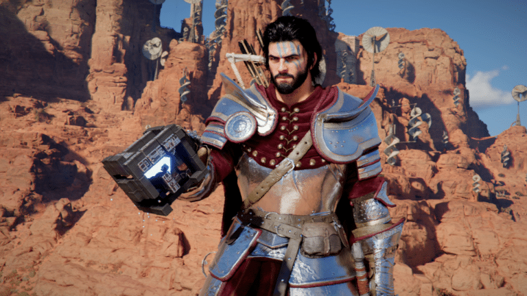 Capture d'ecran de la quete Le couronnement sanglant dans Crimson Desert avec le casque Vision active