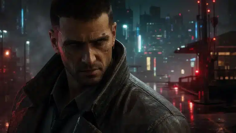 Capture d'ecran de la quete The Hunt dans Cyberpunk 2077 avec River Ward lors de l'enquete policiere