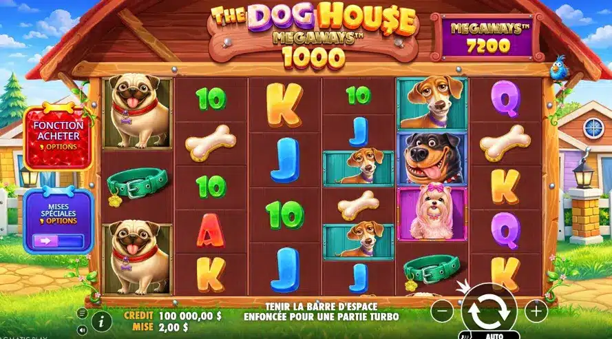 Graphisme et expérience de jeu machine à sous Pragmatic Play The Dog House Megaways 1000