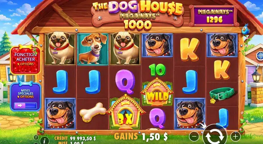 Wilds machine à sous The Dog House Megaways 1000