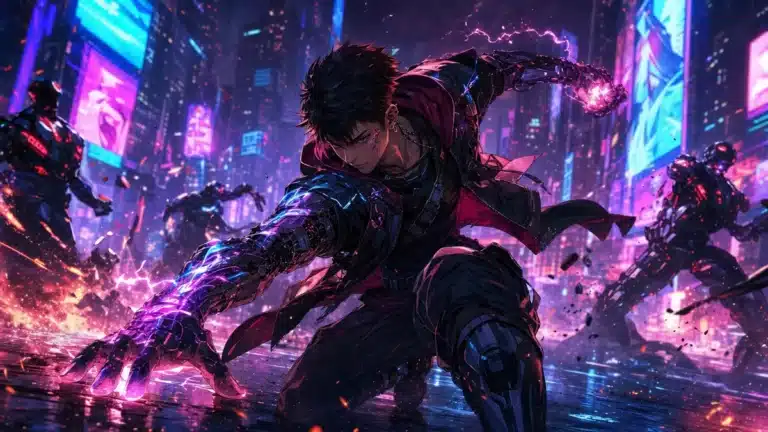 Concept art d'un beat 'em up 2.5D Cyberpunk Edgerunners developpe par WayForward en collaboration avec CD Projekt Red