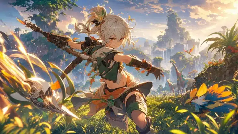Visuel promotionnel de Wild Wild Eden, survival-craft anime de Shueisha Games prevu pour 2027