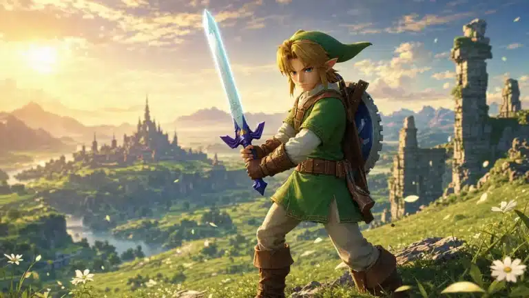 Logo Zelda 40th Anniversary revelant le remake d'Ocarina of Time pour Nintendo Switch 2