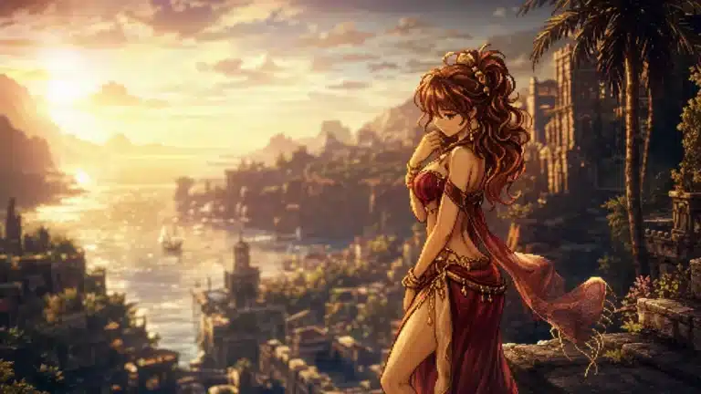 Visuel HD-2D d'Octopath Traveler avec logo de la franchise Square Enix