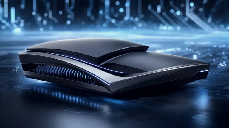 Illustration conceptuelle de la PlayStation 6 avec graphique montrant l'evolution des couts de composants