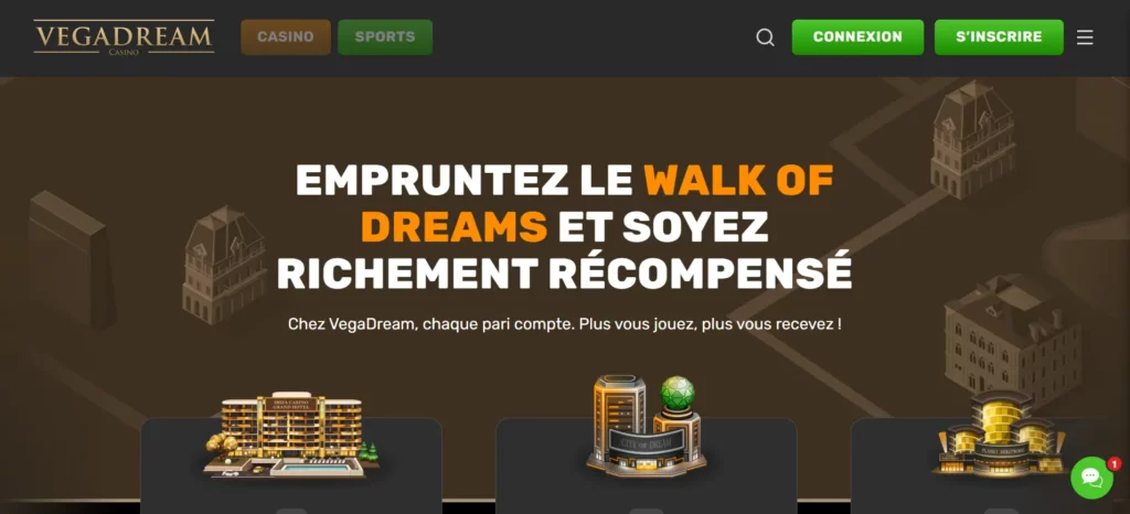 Programme VIP et programme de fidélité sur Vegadream Casino