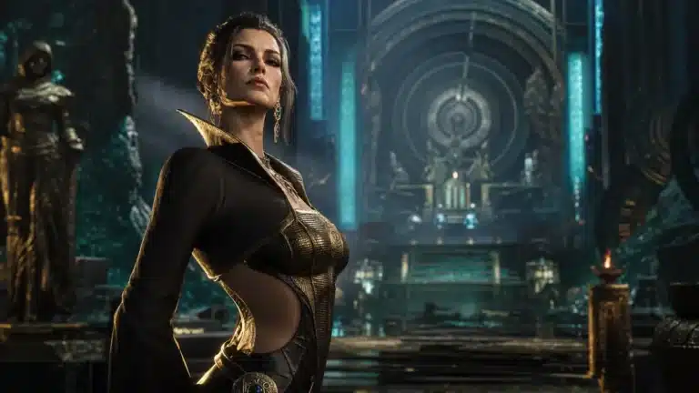 Adrienne Wilkinson en capture de mouvement pour Jacqueline Natla dans Tomb Raider Legacy of Atlantis