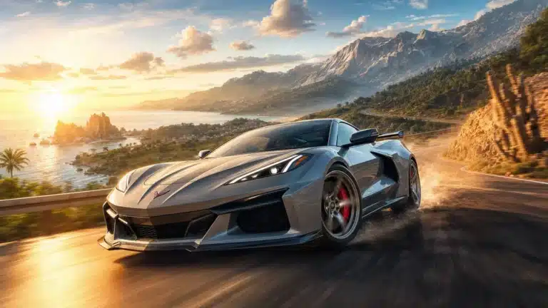Visuel promotionnel de Forza Horizon 6 montrant une voiture de course en monde ouvert